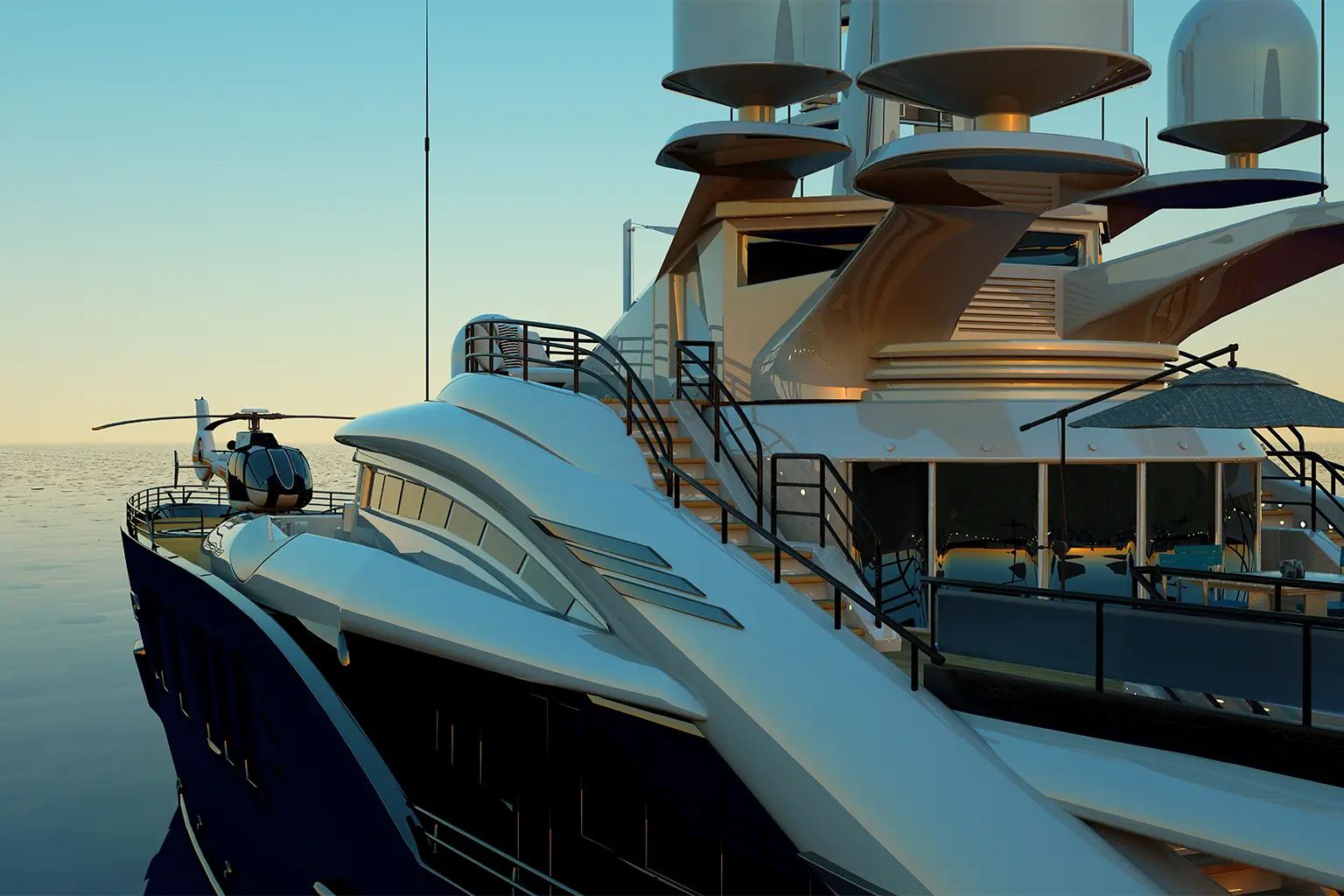 Mégayacht de luxe électrifié naviguant dans les lagons polynésiens